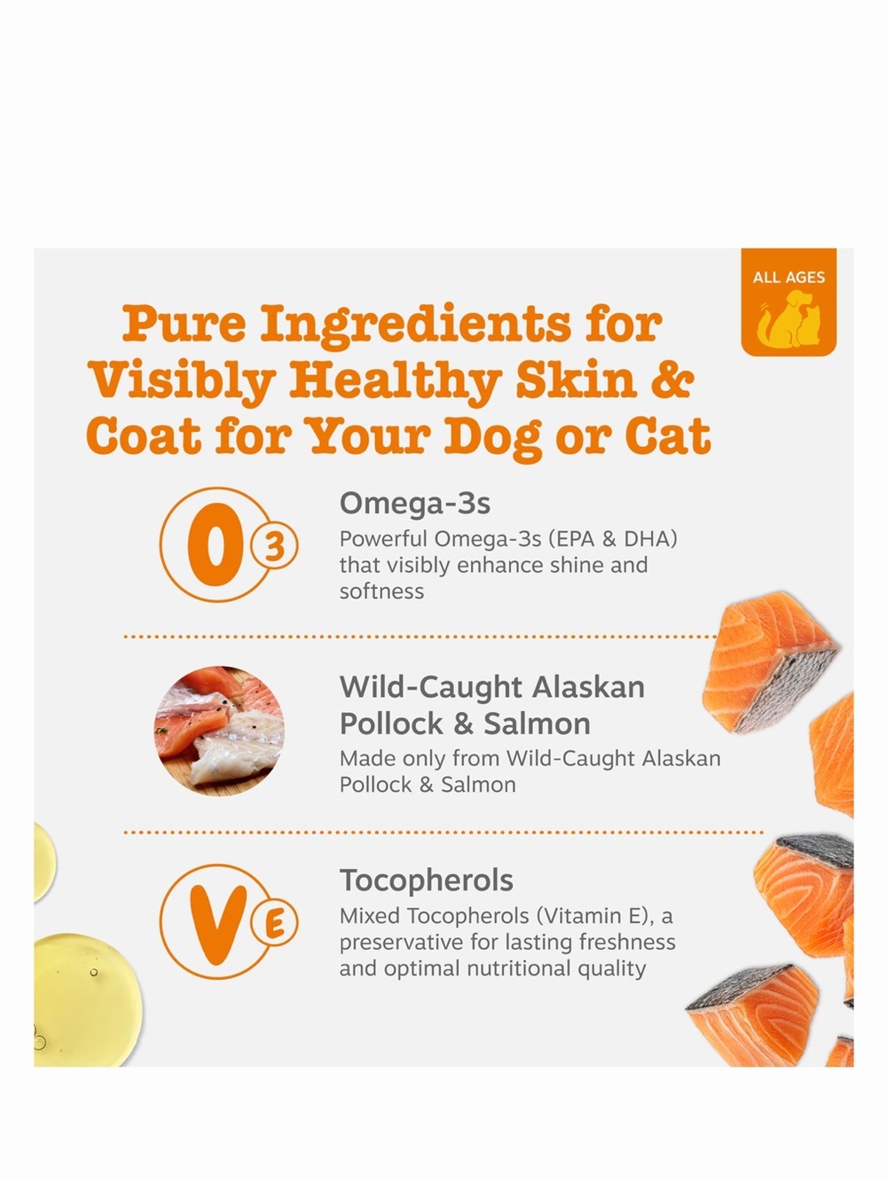 Wild Alaskan Omega-3 Blend Skin & Coat Supplement - Orange - Picture 4 of 6